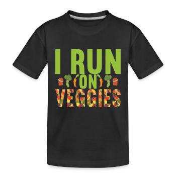Vegan Vegetarier - Kinder Premium Bio T-Shirt - Schwarz - Vorne