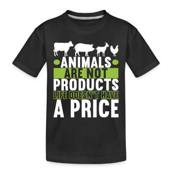 Vegan Vegetarier - Kinder Premium Bio T-Shirt - Schwarz - Vorne