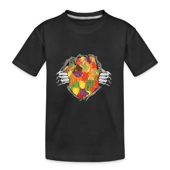 Vegan Vegetarier - Kinder Premium Bio T-Shirt - Schwarz - Vorne