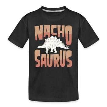 Manger Nacho Stegosaurus - T-shirt bio Premium Enfant - noir - Devant