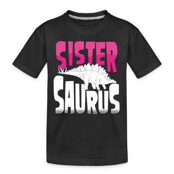 Sœur Stegosaurus - T-shirt bio Premium Enfant - noir - Devant