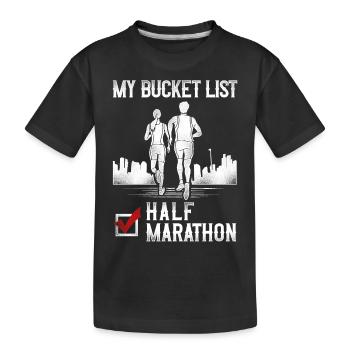 Running Runner Half Marathon - Kids' Premium Organic T-Shirt - black - Front