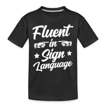 Fließend In Gebärdensprache Gebärden Awareness - Kinder Premium Bio T-Shirt - Schwarz - Vorne