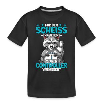 Zocken Gaming - Kinder Premium Bio T-Shirt - Schwarz - Vorne