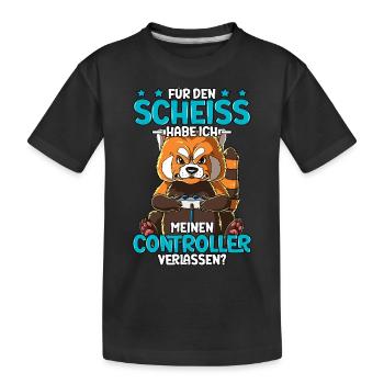 Zocken Gaming - Kinder Premium Bio T-Shirt - Schwarz - Vorne