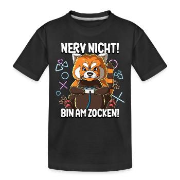 Zocken Gaming Nerv Nicht Bin Am Zocken - Kinder Premium Bio T-Shirt - Schwarz - Vorne