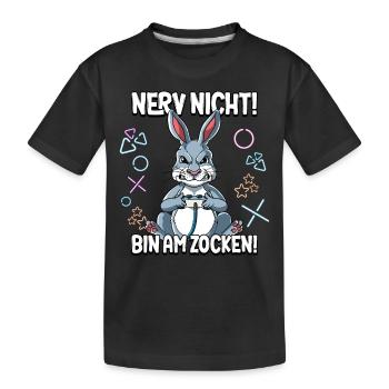 Zocken Gaming Nerv Nicht Bin Am Zocken - Kinder Premium Bio T-Shirt - Schwarz - Vorne