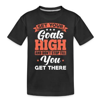 Motivation Objectifs de réussite Dire - T-shirt bio Premium Enfant - noir - Devant