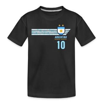 Argentina Albiceleste Football Fan Jersey - Kids' Premium Organic T-Shirt - black - Front