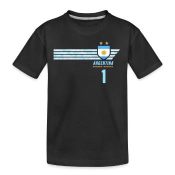 Argentine Albiceleste Supporter Maillot de Foot - T-shirt bio Premium Enfant - noir - Devant