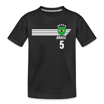 Brazil Brazilian Seleção Football Fan Jersey - Kids' Premium Organic T-Shirt - black - Front