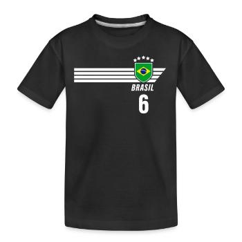 Brazil Brazilian Seleção Football Fan Jersey - Kids' Premium Organic T-Shirt - black - Front