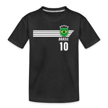 Brazil Brazilian Seleção Football Fan Jersey - Kids' Premium Organic T-Shirt - black - Front