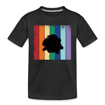 Stachelschwein-silhouette - Kinder Premium Bio T-Shirt - Schwarz - Vorne