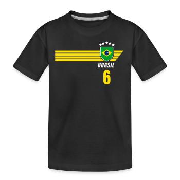 Brazil Brazilian Seleção Football Fan Jersey - Kids' Premium Organic T-Shirt - black - Front