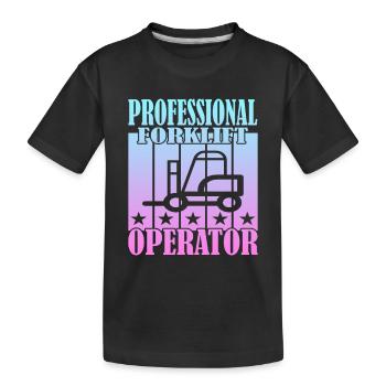 Professional Forklift Operator - Kinder Premium Bio T-Shirt - Schwarz - Vorne