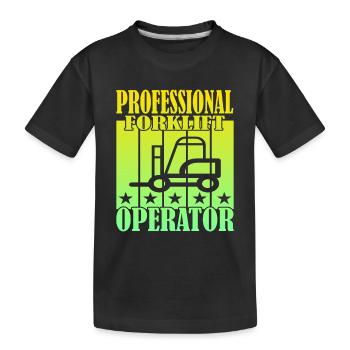 Professional Forklift Operator - Kinder Premium Bio T-Shirt - Schwarz - Vorne