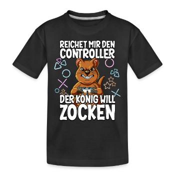 Videospiel Gaming Quokka Zocken - Kinder Premium Bio T-Shirt - Schwarz - Vorne