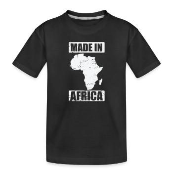 Made in Africa Kontinent Afrika Karte - Kinder Premium Bio T-Shirt - Schwarz - Vorne