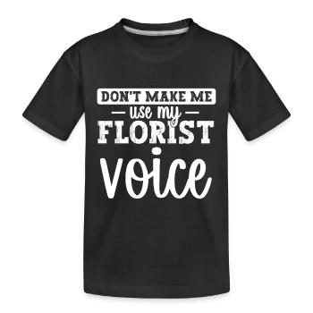 Florist Floristik Blumen Blumenladen Florist - Kinder Premium Bio T-Shirt - Schwarz - Vorne
