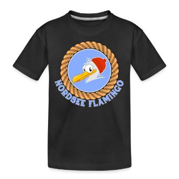North Sea Flamingo Funny Seagull - Kids' Premium Organic T-Shirt - black - Front