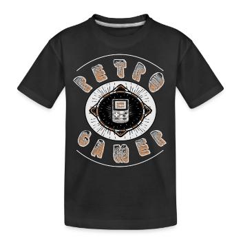 Retro Gamer - Kinder Premium Bio T-Shirt - Schwarz - Vorne