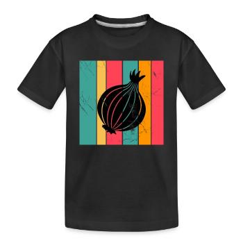 Onion Lover Retro Vegetables Vegan Gift idea - Kinder Premium Bio T-Shirt - Schwarz - Vorne