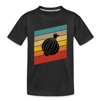 Onion Lover Retro Vegetables Vegan Gift idea - Kinder Premium Bio T-Shirt - Schwarz - Vorne