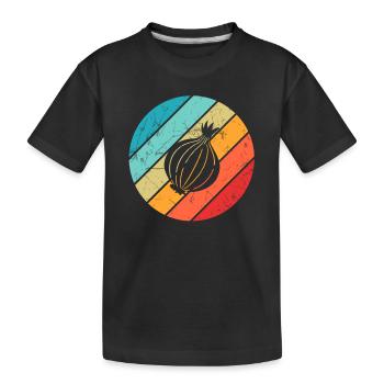 Onion Lover Retro Vegetables Vegan Gift idea - Kinder Premium Bio T-Shirt - Schwarz - Vorne