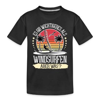 Windsurfen Windsurfer Windsurf - Kinder Premium Bio T-Shirt - Schwarz - Vorne