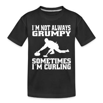 Curling Stone Gift Curling Stone Curl Curler - T-shirt bio Premium Enfant - noir - Devant