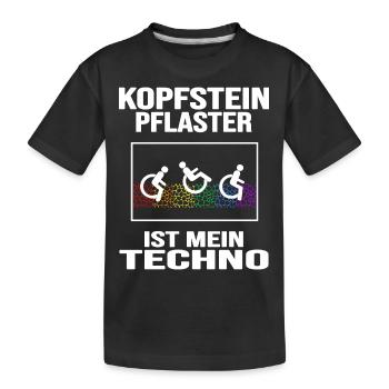 rollstuhl rollstuhlgerecht wheelchair handicap - Kinder Premium Bio T-Shirt - Schwarz - Vorne