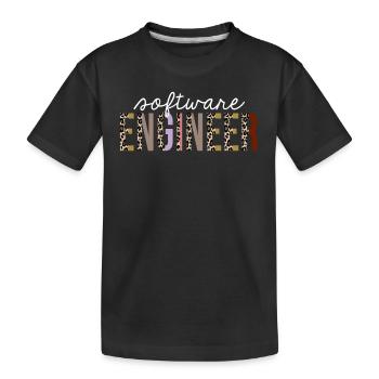 Software-Ingenieur Leopard Print Lustiges Geschenk - Kinder Premium Bio T-Shirt - Schwarz - Vorne