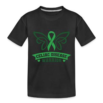 Celiac Disease Warrior Gluten Allergy - Kinder Premium Bio T-Shirt - Schwarz - Vorne