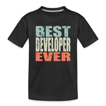 Best Developer ever Developer Gift - Kids' Premium Organic T-Shirt - black - Front