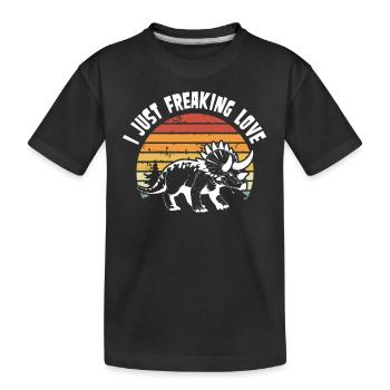 I just love Triceratops - Kids' Premium Organic T-Shirt - black - Front
