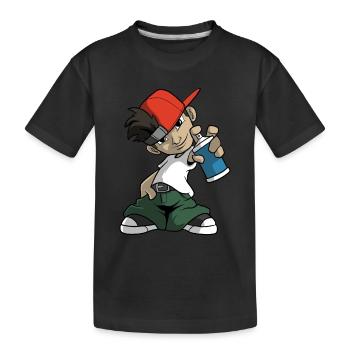 Sprayer Graffiti Urban - Kinder Premium Bio T-Shirt - Schwarz - Vorne