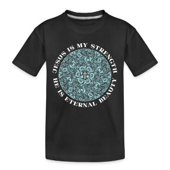 Jesus-Spruch, Jesus Christus, Vintage-Mandala - Kinder Premium Bio T-Shirt - Schwarz - Vorne