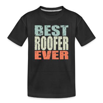 Best Dachdecker ever Dachdecker Geschenk - Kinder Premium Bio T-Shirt - Schwarz - Vorne