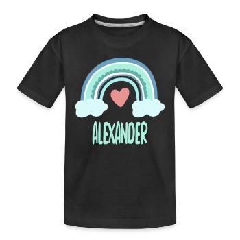 Alexander Name Rainbow Baby - Kids' Premium Organic T-Shirt - black - Front
