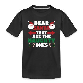 Weihnachtspyjamas Xmas Lieber Weihnachtsmann Sie - Kinder Premium Bio T-Shirt - Schwarz - Vorne