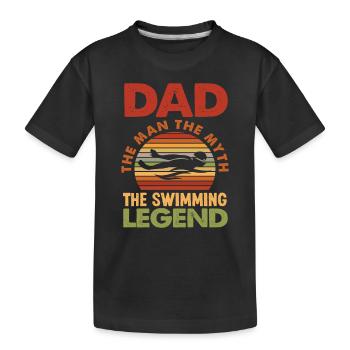 Natation Papa Nageur - T-shirt bio Premium Enfant - noir - Devant