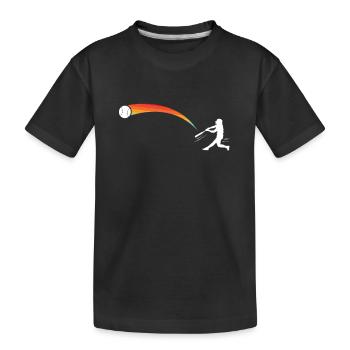 Skeleton Baseball Spieler Hitter Sunset Baseball - Kinder Premium Bio T-Shirt - Schwarz - Vorne