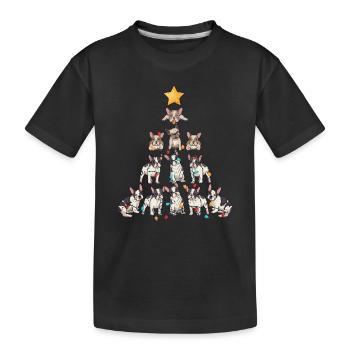 Français Bulldog Arbre de Noël Frenchie Chien - T-shirt bio Premium Enfant - noir - Devant