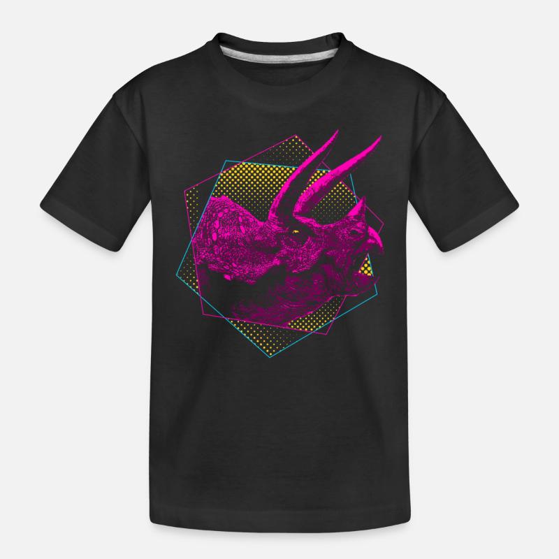 Triceratops Dinosaurier - Kinder Premium Bio T-Shirt - Schwarz