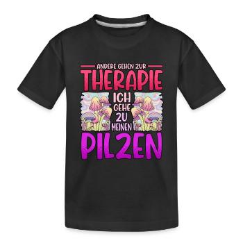 Pilzsammler Pilz Sucher - Kinder Premium Bio T-Shirt - Schwarz - Vorne