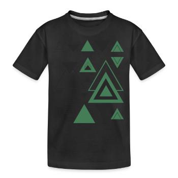 Dreiecke Minimalistische Geometrie Schwarz Abstrakt Grün - Kinder Premium Bio T-Shirt - Schwarz - Vorne
