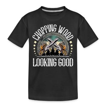 Lumberjack - Kids' Premium Organic T-Shirt - black - Front
