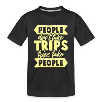 trip reise spruch - Kinder Premium Bio T-Shirt - Schwarz - Vorne