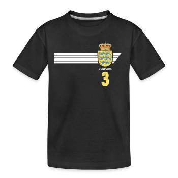 Dänemark Fussball Dänisches Wappen Flagge Dynamit - Kinder Premium Bio T-Shirt - Schwarz - Vorne